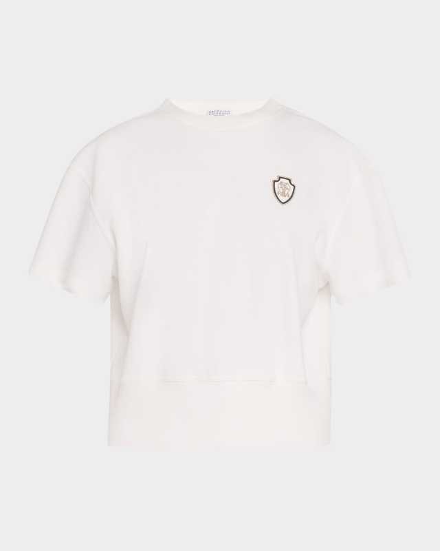 Crest Short-Sleeve Piquet Fleece Top